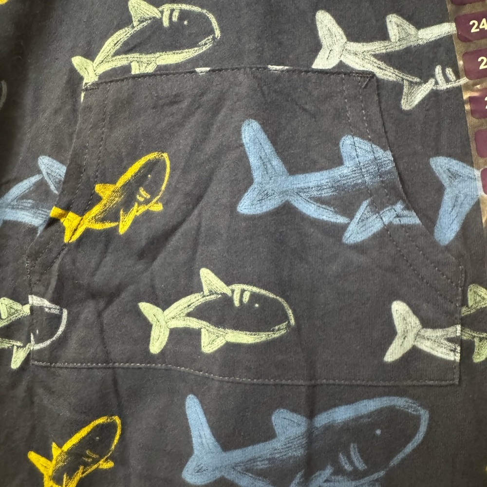 Carter's Navy Shark Pattern Romper - Picture 7 of 13